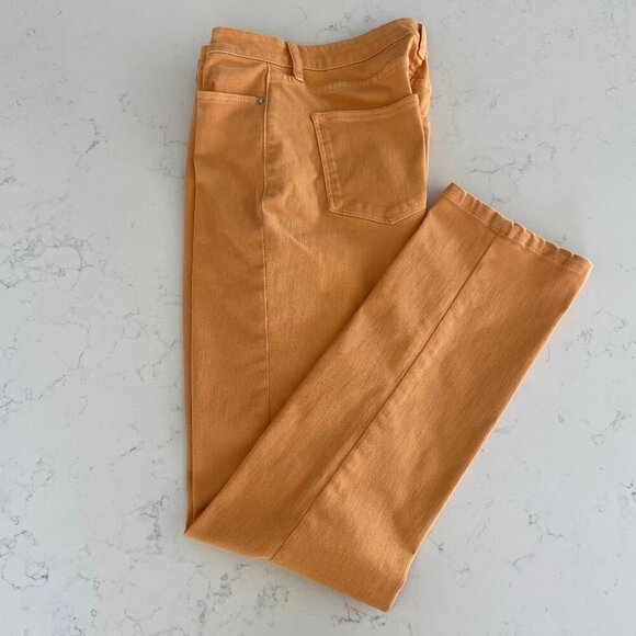 Contemporaine par Simons Straight Leg Casual Denim Jeans Tangerine Orange Sz 10 - Picture 1 of 11